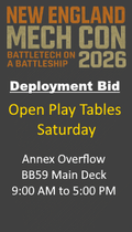 Deployment Bid: Saturday Open Play Tables